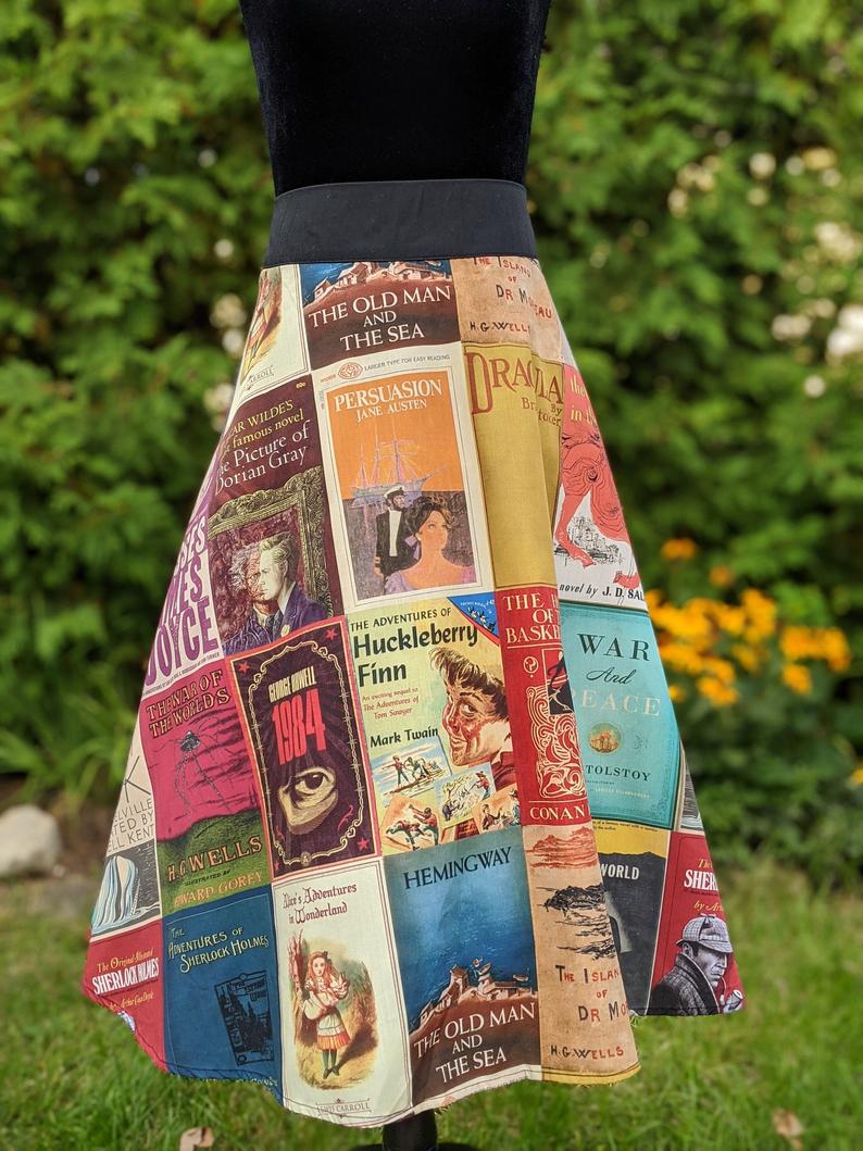 Classic Lass - Book Cover Skirt, Bookish Skirt