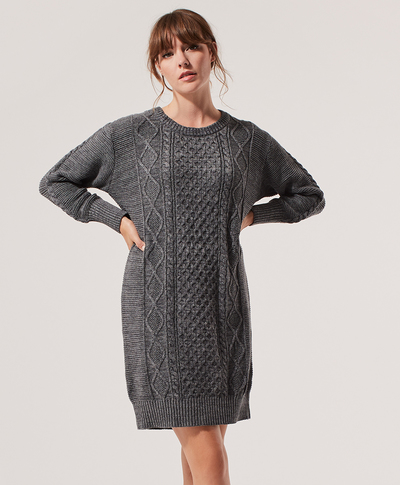 Clearance Classic Cable Knit Sweater Dress