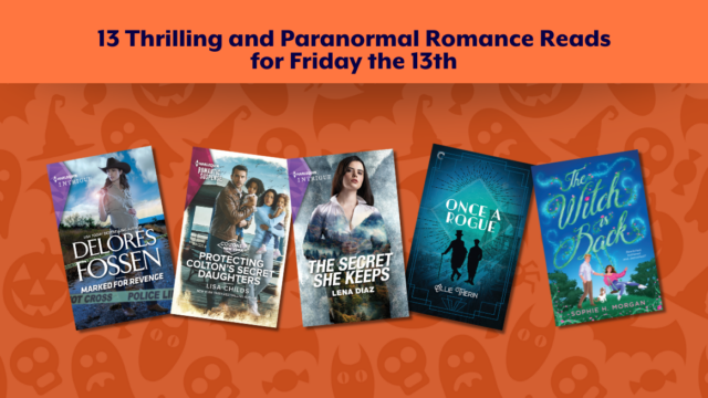 paranormal romance book covers on an orange Halloween themed background