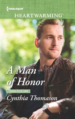 cover image for A Man of Honor by Cynthia Thomason featuring former football player standing by a tree