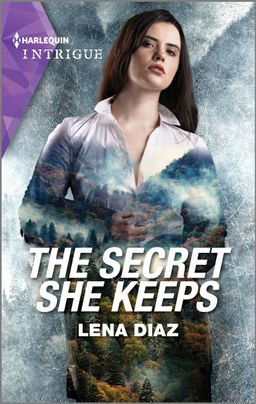 cover of The Secret She Keeps by Lena Diaz featuring a woman standing in a forest