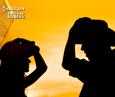 Cover image for Midnight in Montana by Joanne Rock. Features silhouettes of a cowboy and cowgirl in front of the sunset. Both are wearing large cowboy hats.