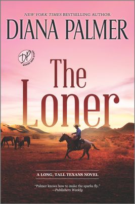 Cover image for The Longer by Diana Palmer, featuring a cowboy on horseback, riding through a field. There are more horses in the background. The sun is setting, casting everything in half shadow and turning the sky pink.