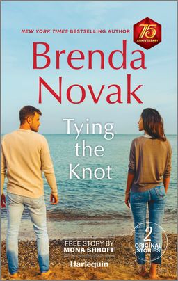 Cover image for Tying the Knot by Brenda Novak, featuring a man and a woman standing at the beach looking over the water.